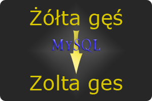 Zamiana polskich znaków diakrytycznych na ich odpowiedniki bez kropek, kresek i ogonków w zapytaniu MySQL